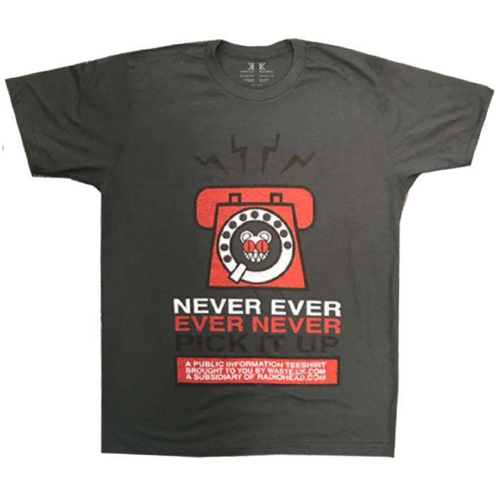 Radiohead Unisex T-shirt: Never Pick It Up (Siva Charcoal) 102386