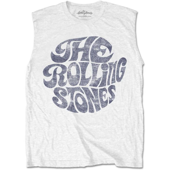 The Rolling Stones T-shirt Vest Vintage 70s Logo White 102709