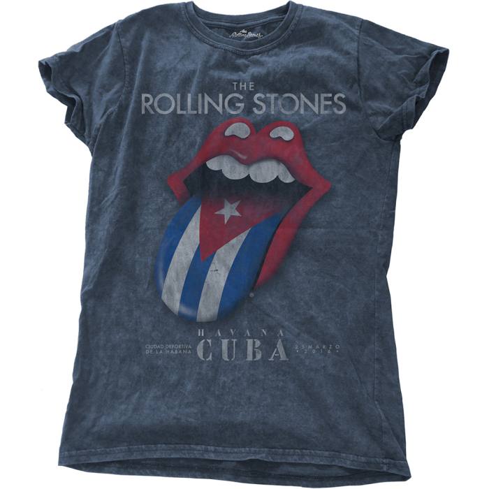 The Rolling Stones Ladies T-shirt: Havana Cuba (denim modra, Wash kolekcija) 102772