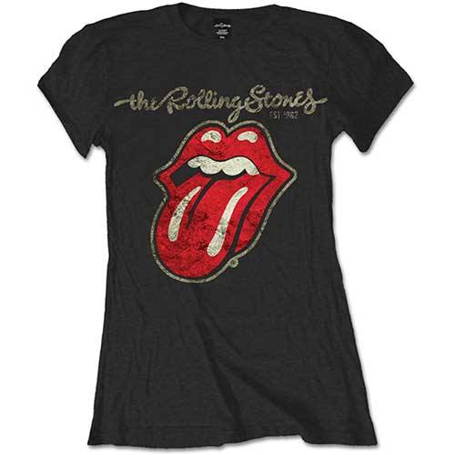 The Rolling Stones Plastered Tongue Girlie Shirt 102895