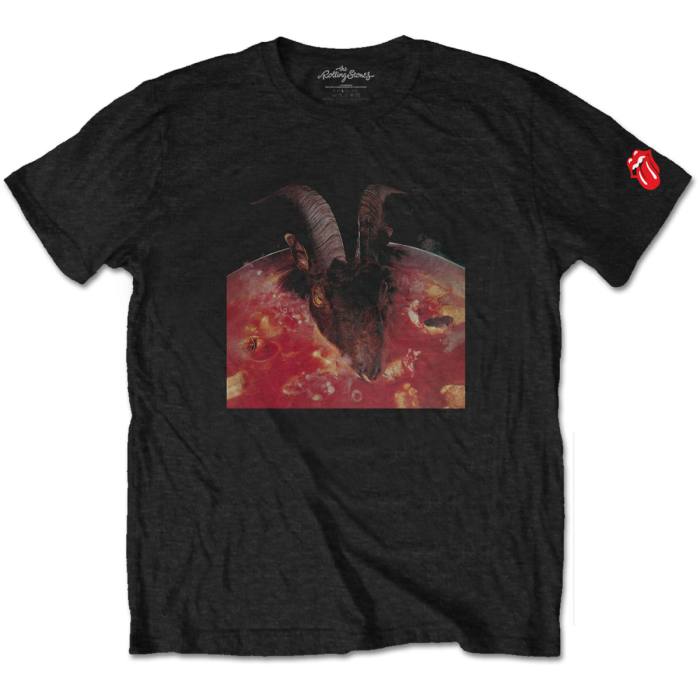 The Rolling Stones Unisex T-shirt: Goats Head Soup (Black, Sleeve Print) 103173
