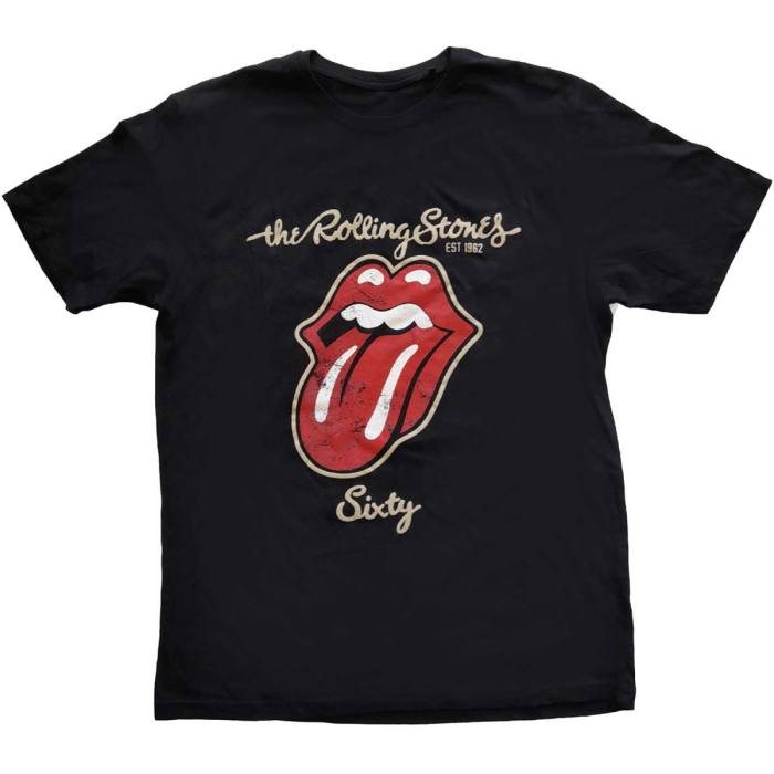 The Rolling Stones Sixty Plastered Tongue T-shirt (Black) 103402