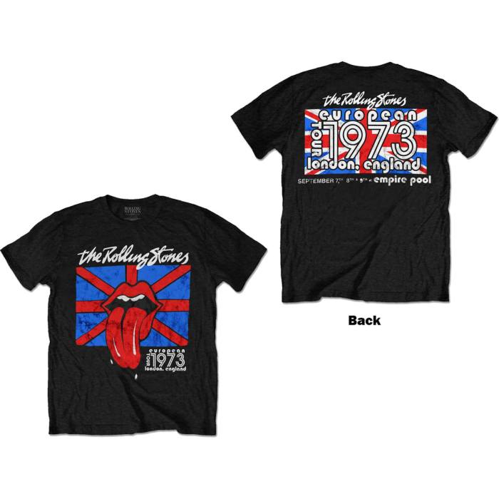 The Rolling Stones T-shirt: London European ’73 (črna, back print) 103482