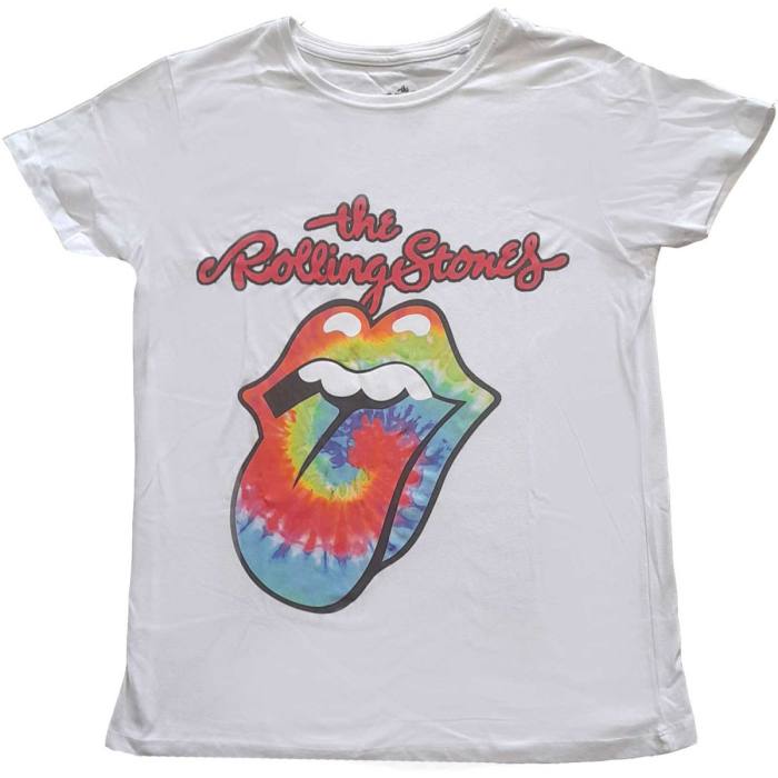 The Rolling Stones Girlie T-shirt Tie Dye Tongue (bela) 103513