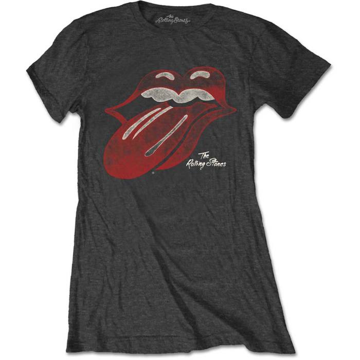 Girlie shirt Rolling Stones Vintage Tongue Logo (Charcoal Grey) 103630