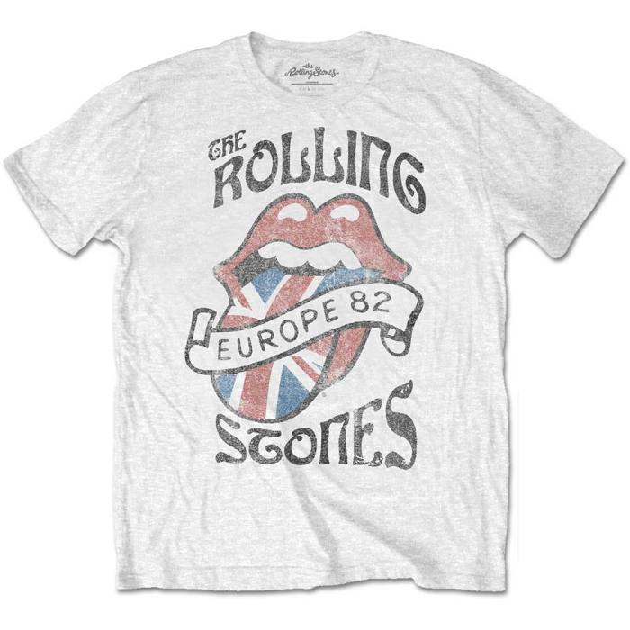 The Rolling Stones Unisex T-shirt: Europe 82 (White) 103646