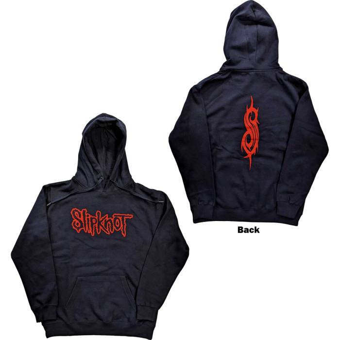 Slipknot Hoodie Logo Tribal (Navy Blue, Back Print) 104209