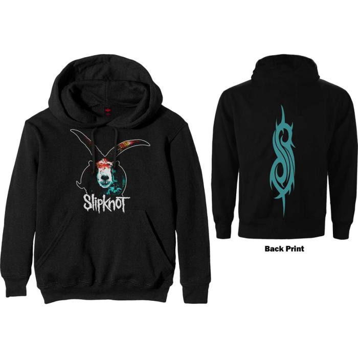 Slipknot Unisex Pullover Hoodie: Graphic Goat (Črna) (Zadnji Print) 104221