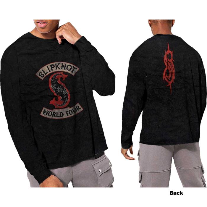 Slipknot Unisex Long Sleeve T-shirt Patched Up (črna Dip Dye) 104329