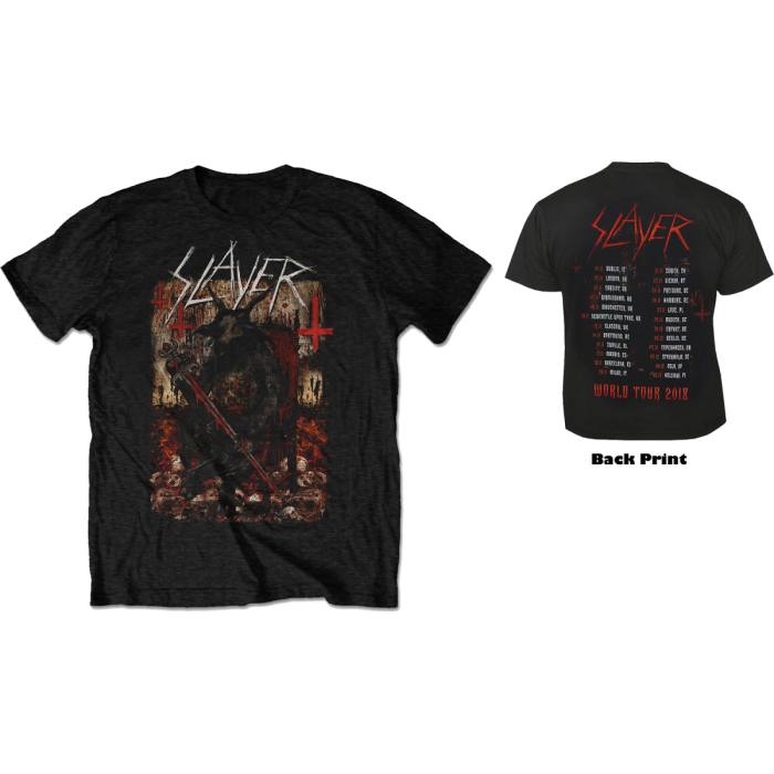 Slayer Unisex T-Shirt: Hellthrone European Tour 2018 (Back Print) (Ex-Tour) 105056