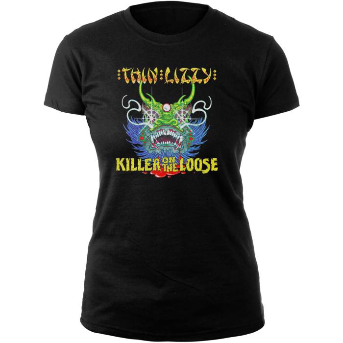 Thin Lizzy Ladies T-shirt Killer On The Loose (Black) 106256