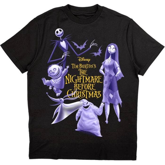 The Nightmare Before Christmas Unisex T-Shirt: Purple Characters (Black) 106396