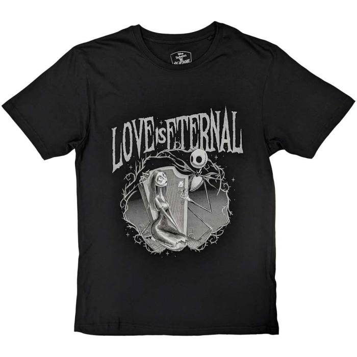 The Nightmare Before Christmas Unisex T-shirt: Jack & Sally Love Is Eternal (Black) 106414