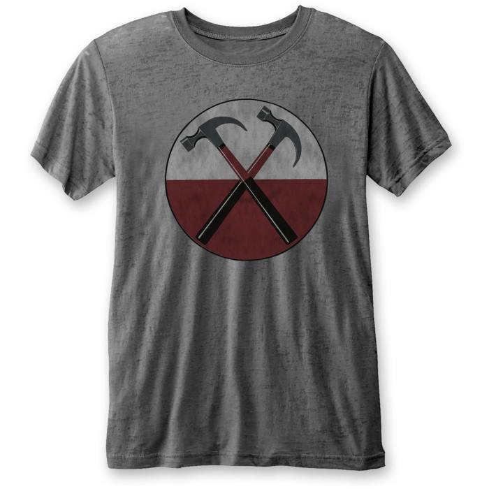 Pink Floyd Unisex Burnout T-shirt: The Wall Hammers (Charcoal Grey) 107067