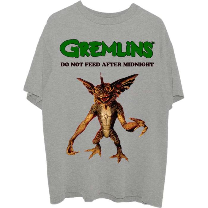 Gremlins Unisex T-shirt: Stripe Do Not Feed (Grey) 107258