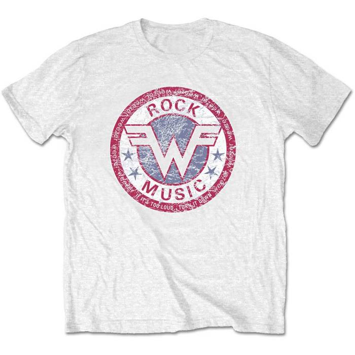 Weezer Unisex Retail Pack T-Shirt: Rock Music (White) 107293