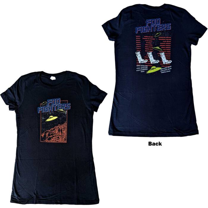 Foo Fighters Ladies T-Shirt: UFOS 2015 European Tour (Back Print) 109068