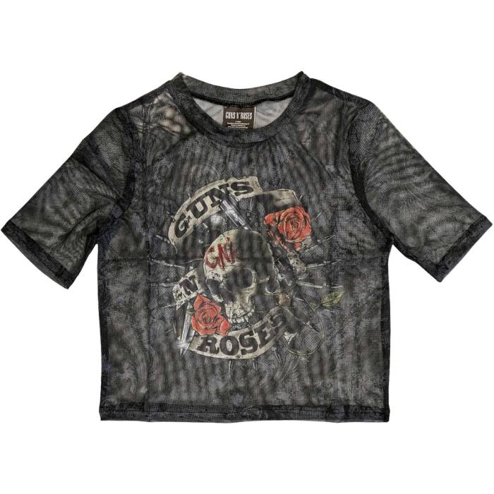 Guns N' Roses Ženski Crop Top: Firepower (Črna) (Mreža) 232884