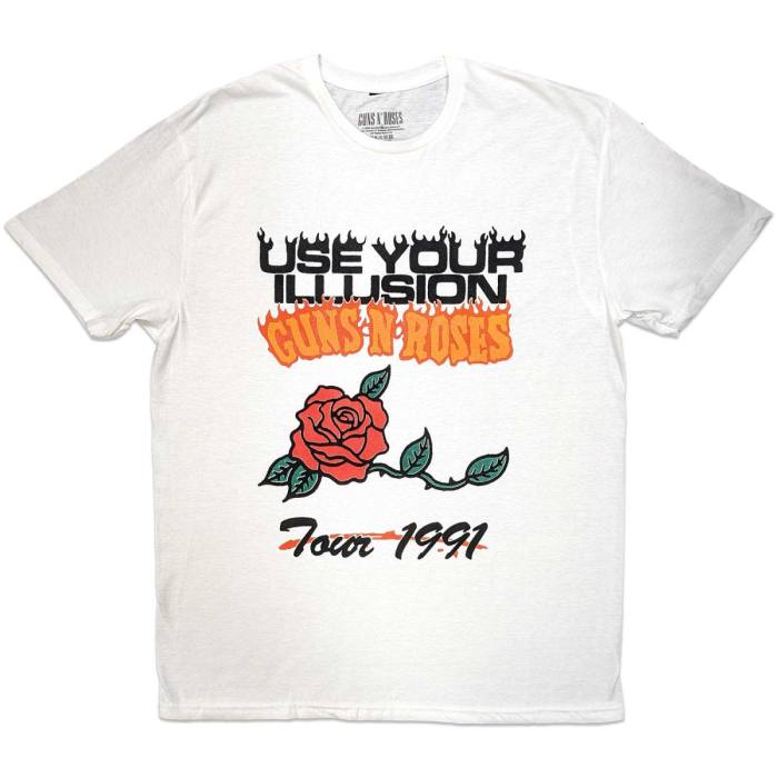 Guns N' Roses Unisex T-Shirt: Use Your Illusion Tour 1991 (White) 233088