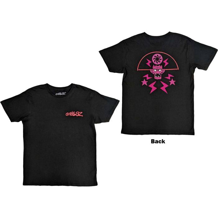 Gorillaz Unisex T-Shirt: Cult of Gorillaz (Black) (Back Print) 233374