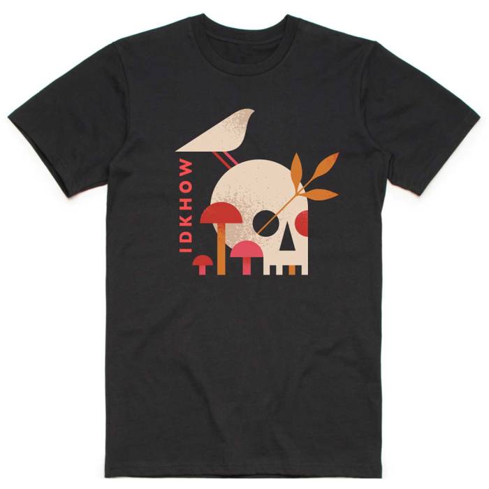 iDKHow Unisex T-Shirt Mushroom Skull črna 233976