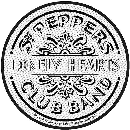 The Beatles Standard Woven Patch: Sgt Pepper Drum (Black & White) 110855