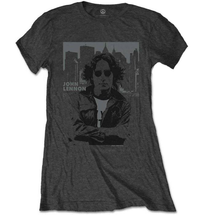 John Lennon Ladies T-Shirt: Skyline (Charcoal Grey) 234885