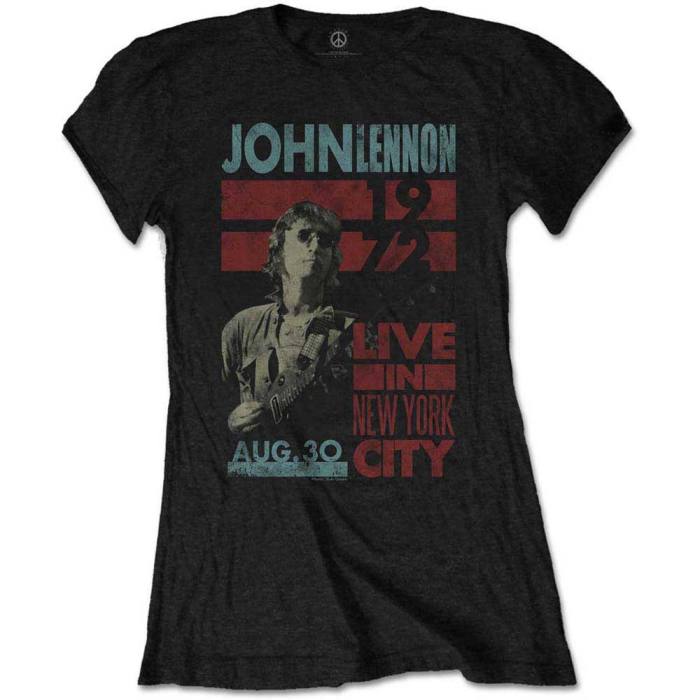 John Lennon Ladies T-Shirt: Live In New York City (Black) 234896