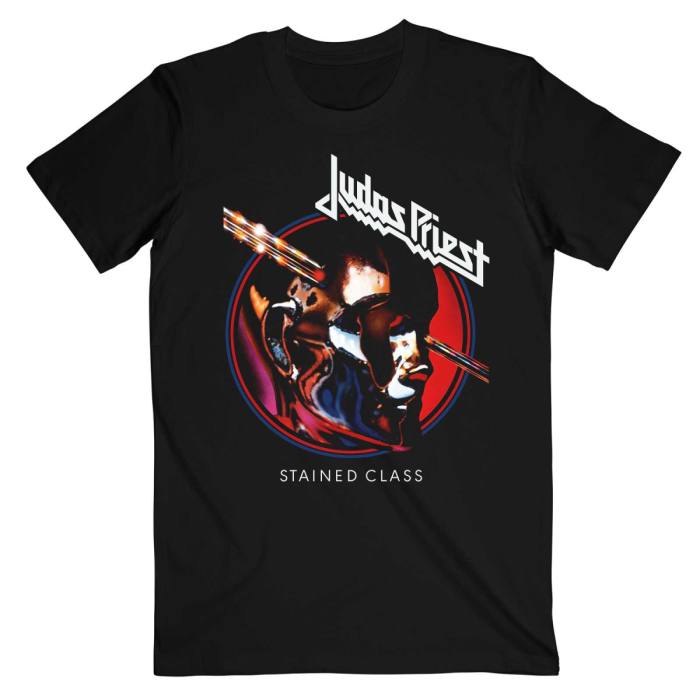 Judas Priest Unisex T-Shirt: Stained Class Album Circle (Black) 235072