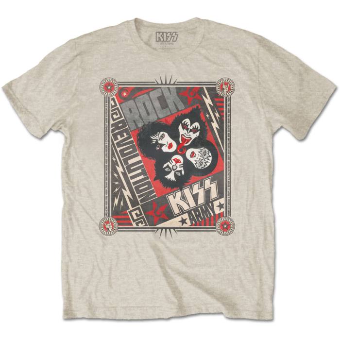 KISS Unisex T-Shirt: Rock Revolution (Sand) 235455