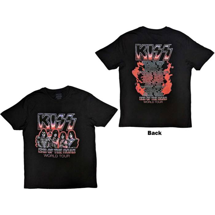 KISS Unisex T-Shirt: End Of The Road Tour Red (Back Print) 110684