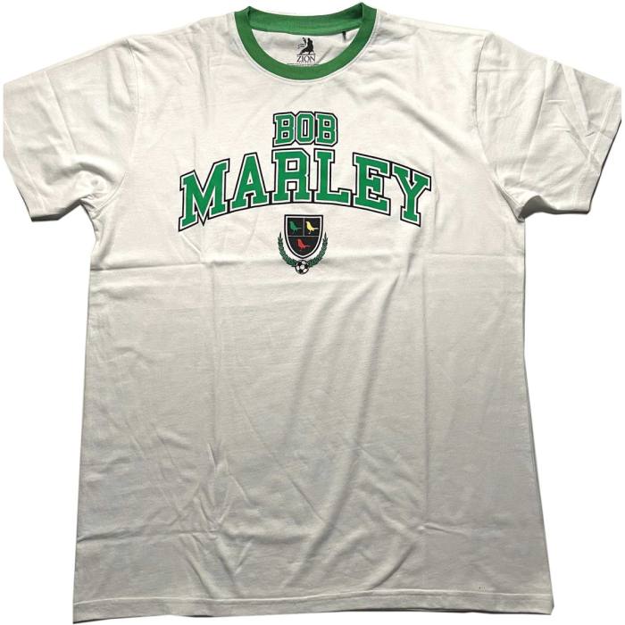 Bob Marley Unisex Ringer T-Shirt: Collegiate Crest 111485