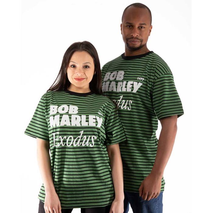 Bob Marley Unisex T-Shirt: Exodus (Striped) 111497