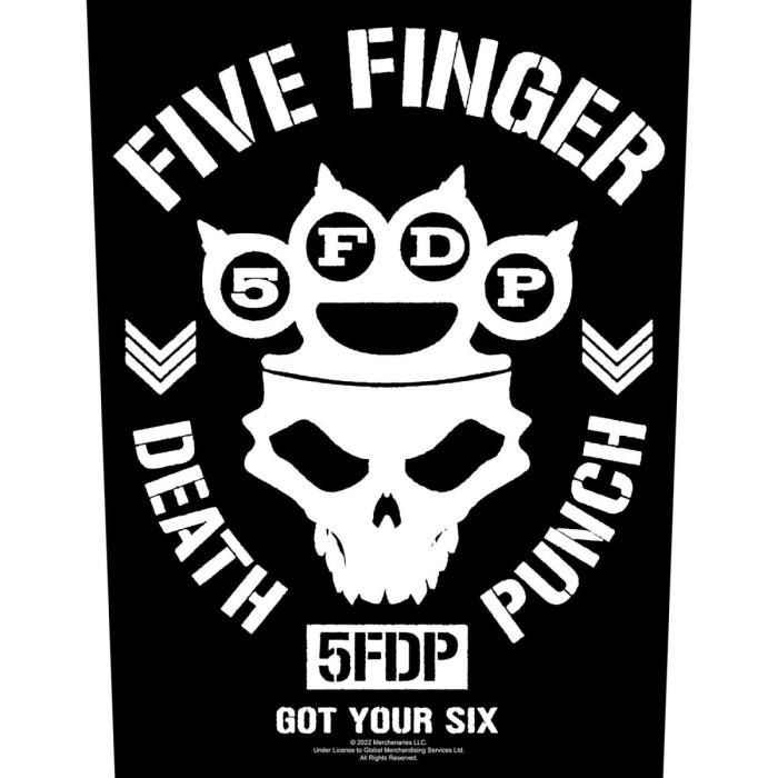 Five Finger Death Punch hrbtni našitek: Got Your Six 111927