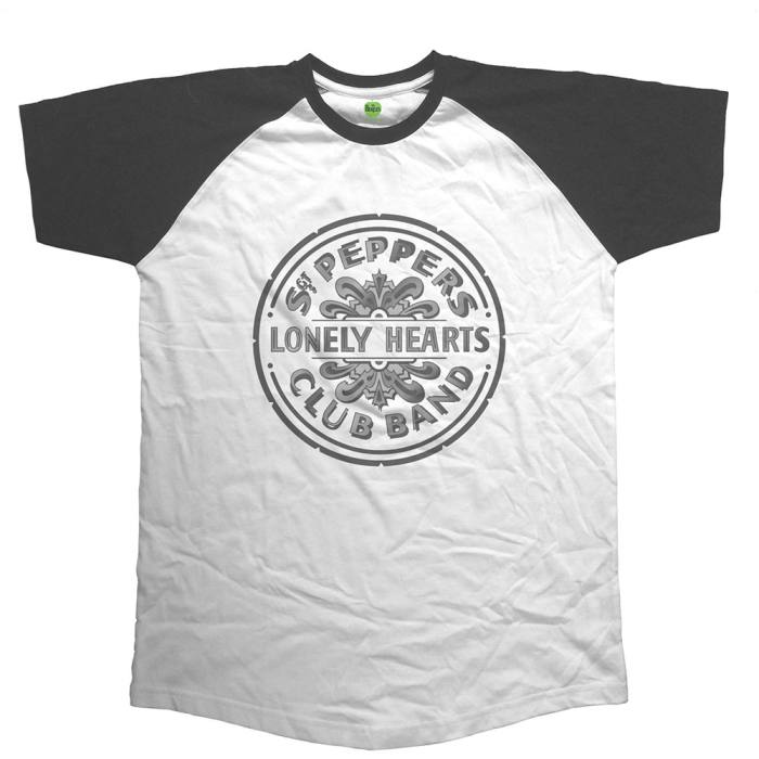 The Beatles Unisex Raglan T-Shirt: Sgt Pepper Drum 112361