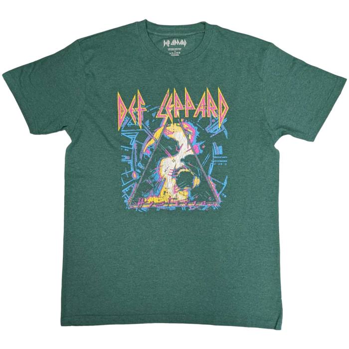 Def Leppard Unisex T-Shirt: Hysteria Album Art (Zelena) 112685