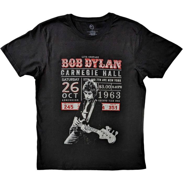 Bob Dylan Unisex T-Shirt: Carnegie Hall '63 (Črna) 112950