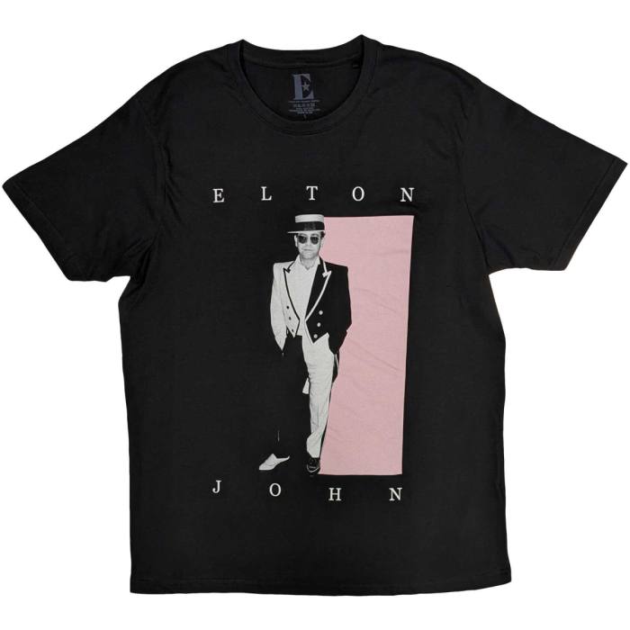 Elton John Unisex T-Shirt: Tux Photo (Črna) 113080