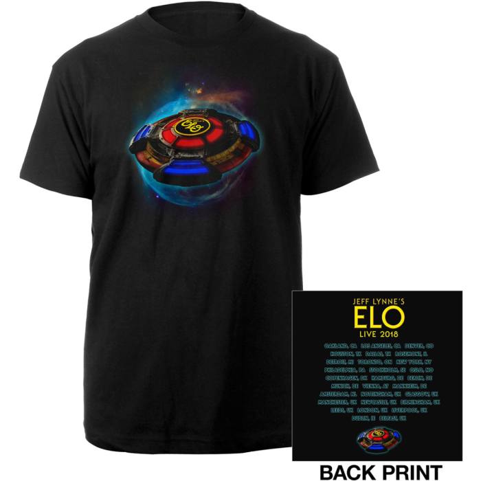 ELO Unisex T-Shirt: 2018 Tour Logo (Ex-Tour & Back Print) 231155