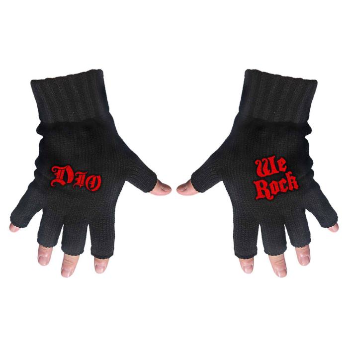 Dio Unisex Fingerless Gloves: Logo & We Rock 113294