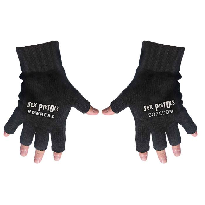 The Sex Pistols Unisex Fingerless Gloves: Nowhere & Boredom (Black) 113304