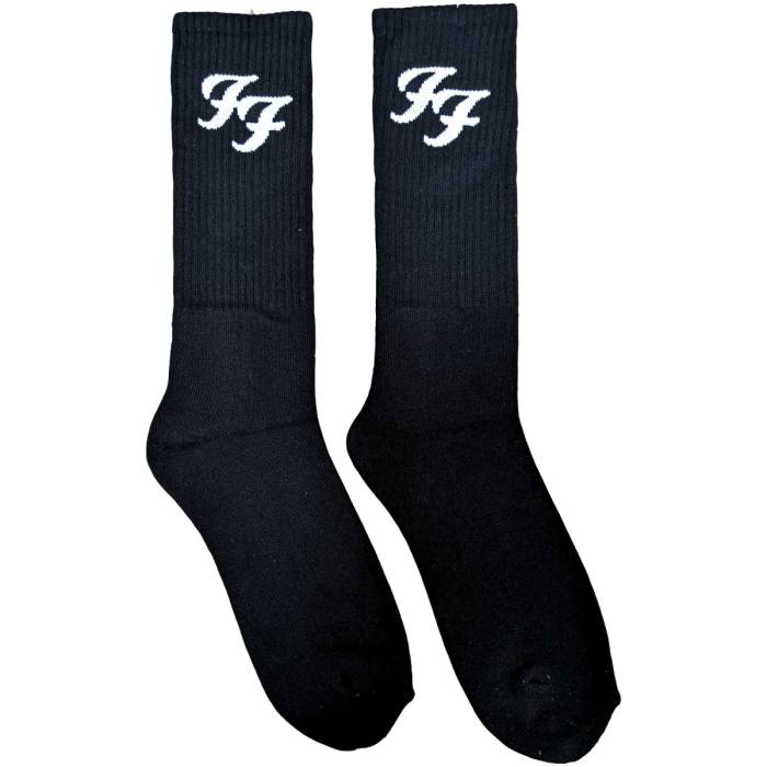 Foo Fighters Unisex Socks: White FF (Ex-Tour) 113448