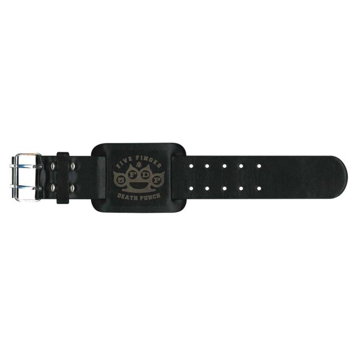 Five Finger Death Punch Leather Wrist Strap: Knuckles 114099