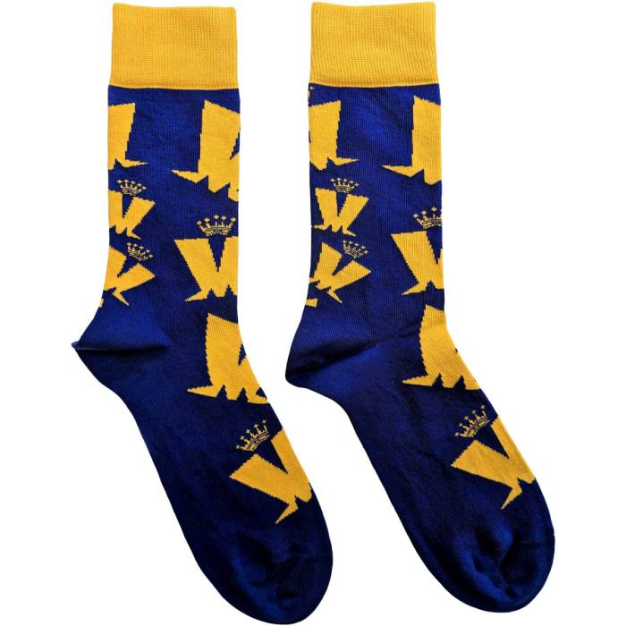 Madness Unisex Ankle Socks: Crown & M Pattern (Modra) 114157