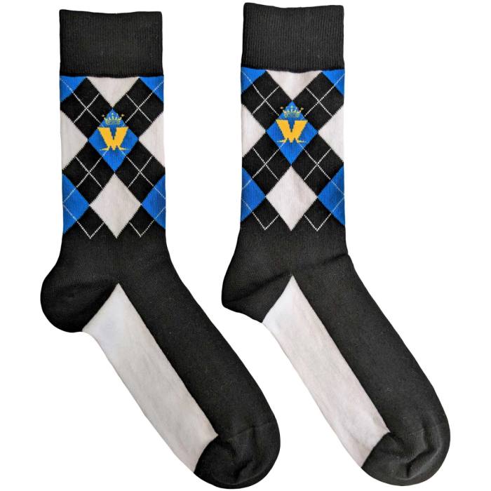 Madness Unisex Ankle Socks: Crown & M Blue Diamond (Črna) 114159