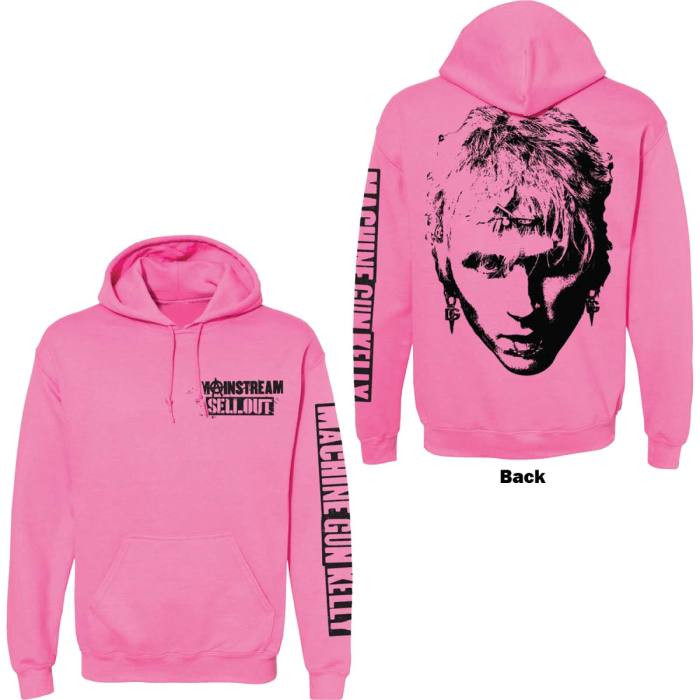 Machine Gun Kelly Unisex Pullover Hoodie: Pink Face (Back & Sleeve Print) 114188