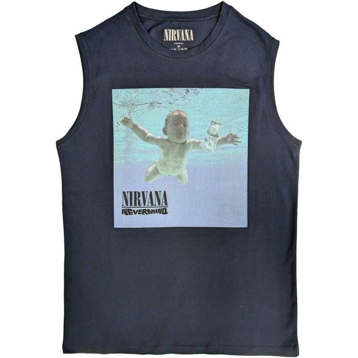 Nirvana Unisex Tank T-Shirt: Nevermind Album (Navy Blue) 114289