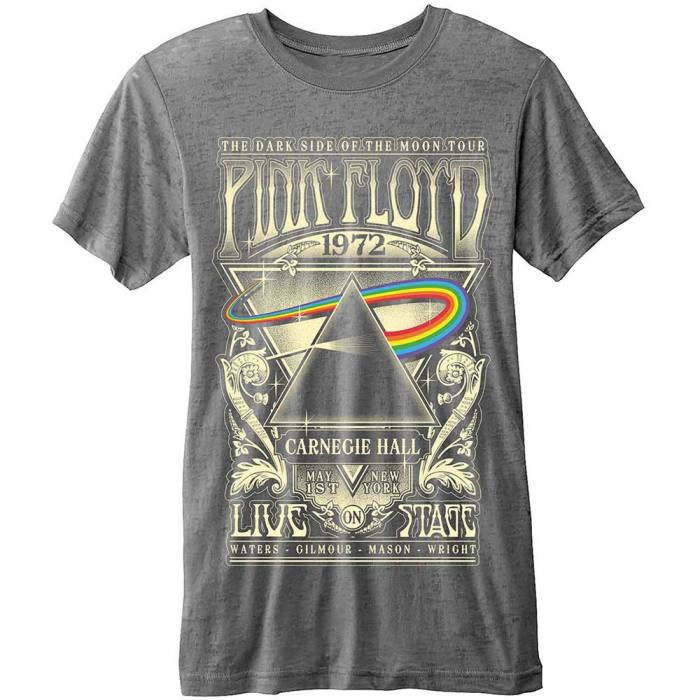 Pink Floyd Unisex Burnout T-Shirt: Carnegie Hall 1972 (Small) 114779