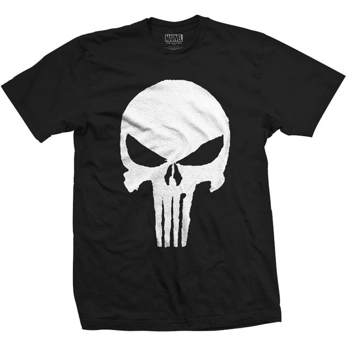 Marvel Comics Unisex T-Shirt: Punisher Jagged Skull (Black) 114859