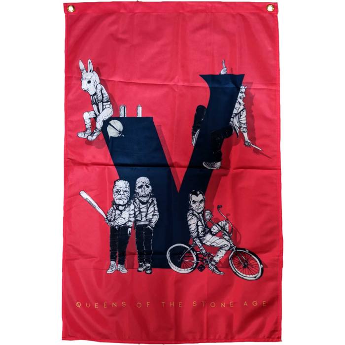 Queens Of The Stone Age  Textile Poster: Villains (Red) (Ex-Tour)  114863